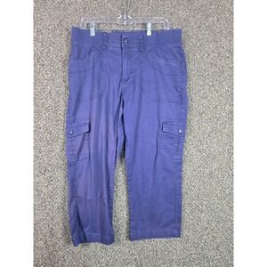 Lee Cargo Pants Womens 34 Purple Relaxed Fit Mid Rise Cropped Utility Trousers